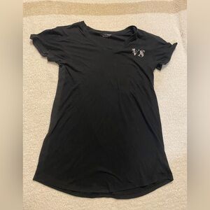 Victoria's Secret Black V-Neck Tee with VS Logo